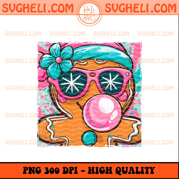 Retro Gingerbread Christmas Blowing Bubble Png