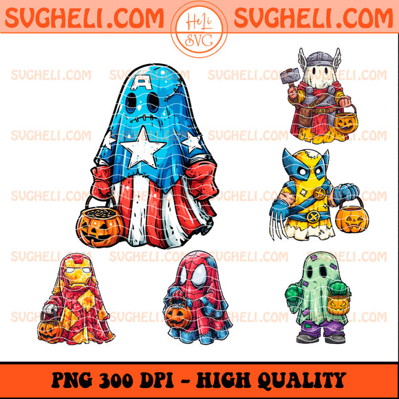 Retro Halloween Superhero Png Bundle Boy Halloween Png