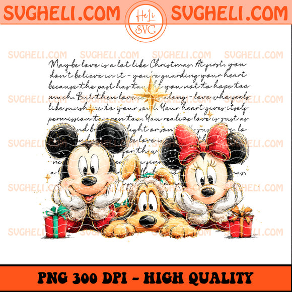 Retro Handwrite Mickey Mouse and Friends Christmas Png