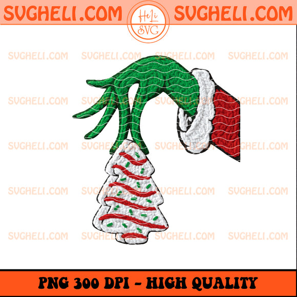 Retro Latch Hook Yarn Crochet Grinch Christmas Tree Cake Png