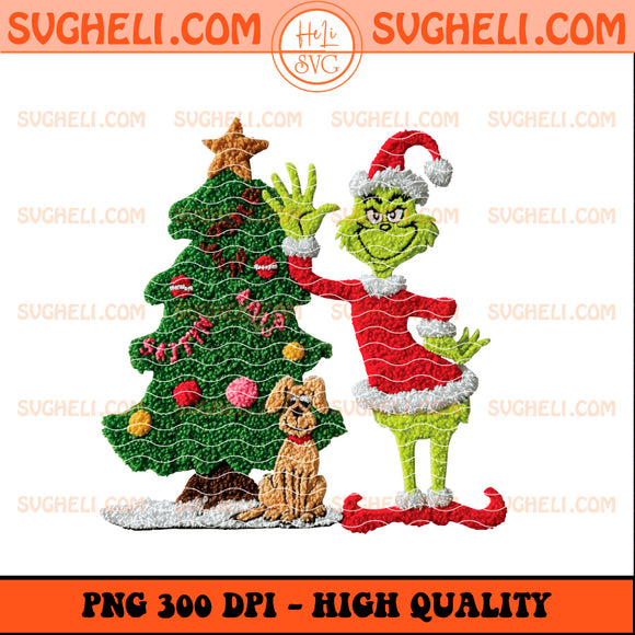 Retro Latch Hook Yarn Crochet Grinch Christmas Tree Png