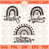 Retro Rainbow Teacher Svg Gift for Teacher Appreciation Svg Teaching Svg Png Dxf Eps Files