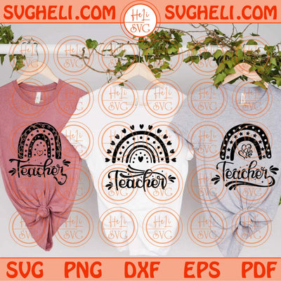 Retro Rainbow Teacher Svg Gift for Teacher Appreciation Svg Teaching Svg Png Dxf Eps Files