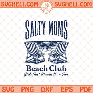 Retro Salty Moms Beach Club Svg Trendy Summer Vibes Svg Png Dxf Eps Files