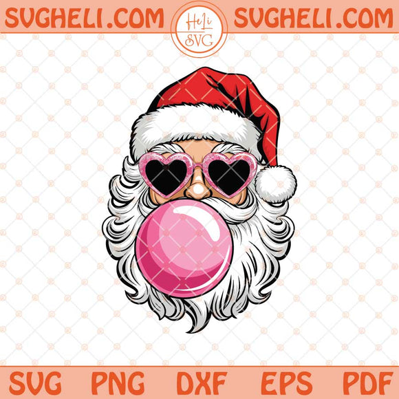 Retro Santa Christmas Blowing Bubble Svg Funny Santa Svg Png Dxf Eps Files