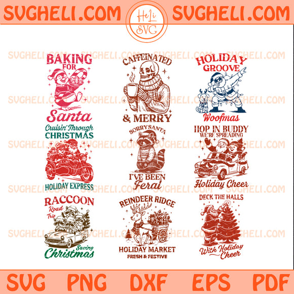 Retro Snarky Christmas Svg Bundle Funny Christmas Humor Svg