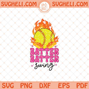 Retro Softball Batter Batter Swing Svg Game Day Softball Svg Png Dxf Eps Files
