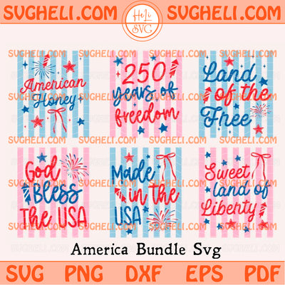 Retro Striped 4th of July Svg Bundle America Bundle Svg