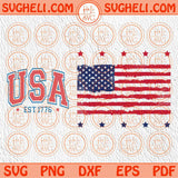 Retro USA Est 1776 Svg 4th Of July Svg Distressed American Flag Svg Png Dxf Eps Files