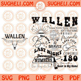 Retro Wallen Bull Skull Svg Country Music Svg Western Wallen Svg Png Dxf Eps Files