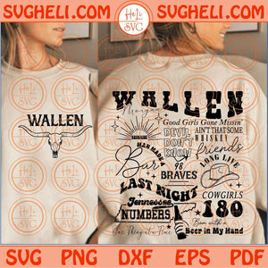 Retro Wallen Bull Skull Svg Country Music Svg Western Wallen Svg Png Dxf Eps Files