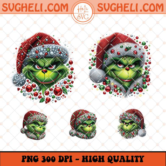 Rhinestone Christmas Png Bundle Mean Guy Christmas Png Sublimation Files