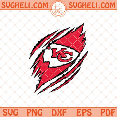 Ripped Kansas City Chiefs Football Svg Chiefs Football Svg Png Dxf Eps Files