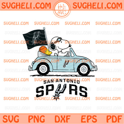 San Antonio Spurs Basketball Snoopy Dog Driving Car Svg