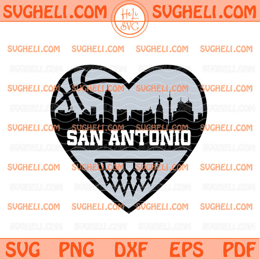 San Antonio Spurs City Skyline Svg Spurs Basketball Svg