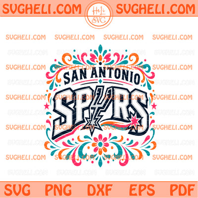 San Antonio Spurs Floral Svg Vintage Boho Spurs Svg