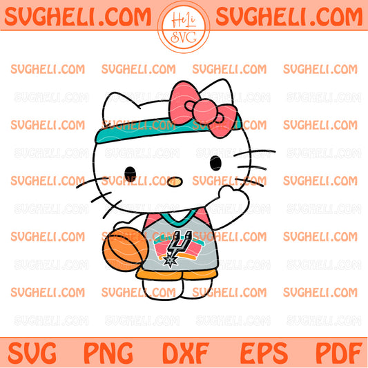 San Antonio Spurs Hello Kitty Basketball Svg Kitty Spurs Svg