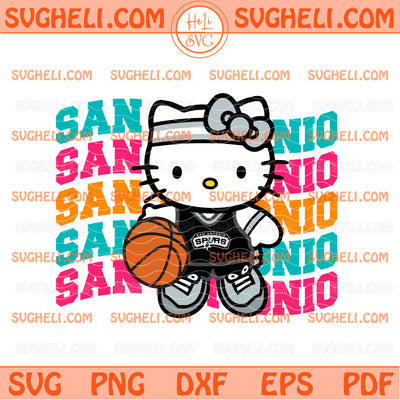 San Antonio Spurs Hello Kitty Basketball Svg Spurs NBA Svg