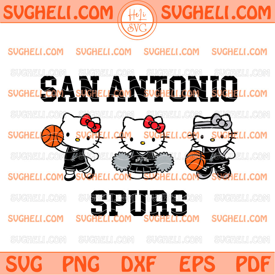 San Antonio Spurs Hello Kitty NBA Svg Spurs Basketball Svg