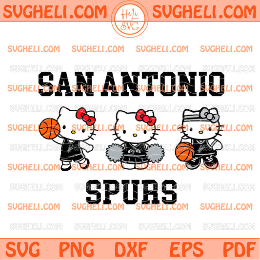 San Antonio Spurs Hello Kitty NBA Svg Spurs Basketball Svg