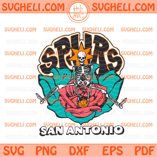 San Antonio Spurs The Grateful Dead Homage Skeleton Svg