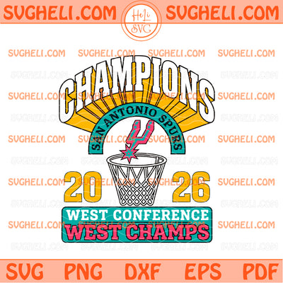 San Antonio Spurs Western Conference Champions 2026 Svg