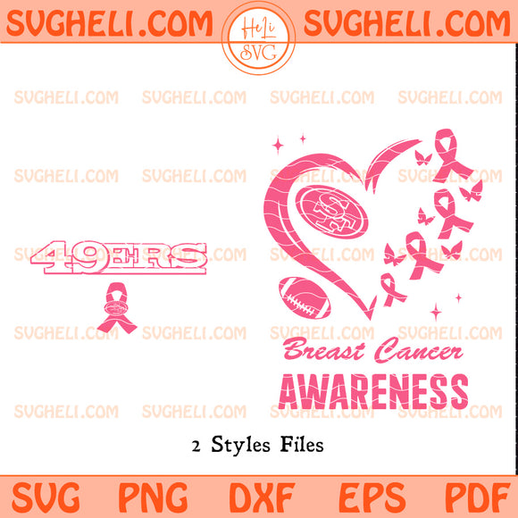 San Francisco 49ers October Breast Cancer Awareness Svg