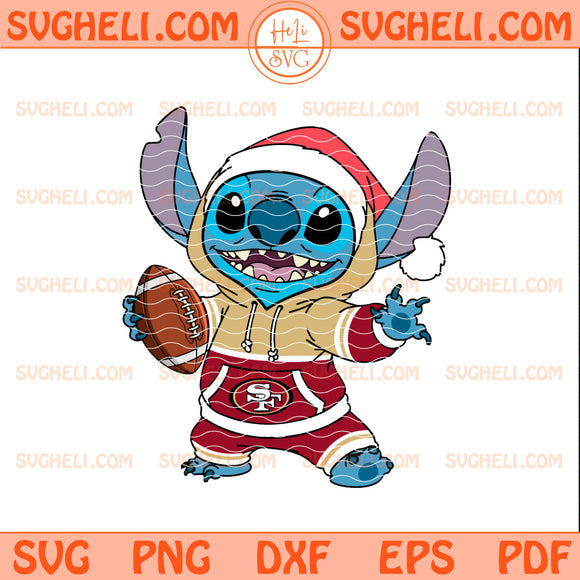 San Francisco 49ers Stitch Football Christmas Svg