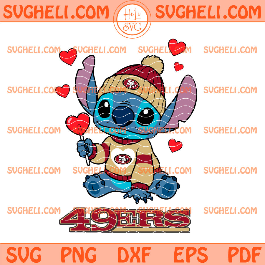 San Francisco 49ers Stitch Valentine Football Svg 49ers Svg
