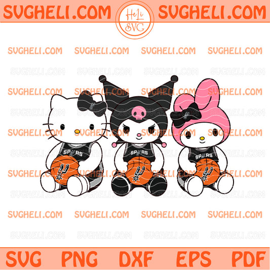 Sanrio Hello Kitty And Friends San Antonio Spurs Svg