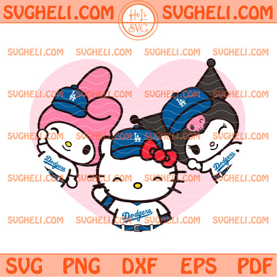 Sanrio Hello Kitty My Melody Kuromi Los Angeles Dodgers Svg
