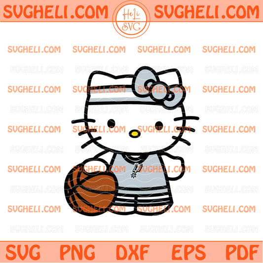 Sanrio Hello Kitty San Antonio Spurs Basketball Svg