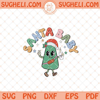 Santa Baby Svg Christmas Vibes Svg Retro Newborn Baby Svg Dxf Eps Files