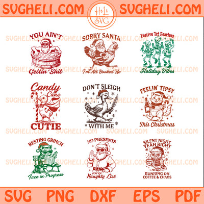 Santa Christmas Svg Bundle Retro Christmas Svg Santa Svg