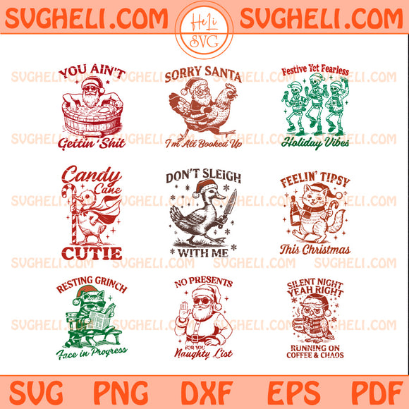 Santa Christmas Svg Bundle Retro Christmas Svg Santa Svg