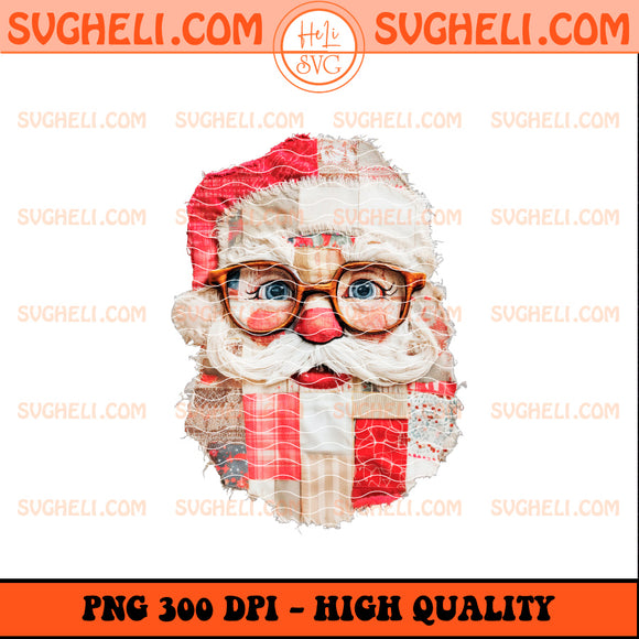 Santa Patchwork Png Santa Png Merry Christmas Patchwork Png