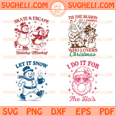 Sarcastic Santa Claus Svg Bundle Retro Christmas Svg