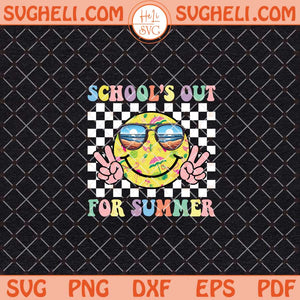School's Out For Summer Svg Retro Summer Svg Teacher Svg Png Dxf Eps Files