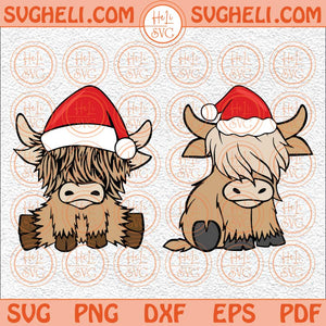 Scottish Scotland Christmas Highland Cow Design Svg Christmas Svg Png Dxf Eps