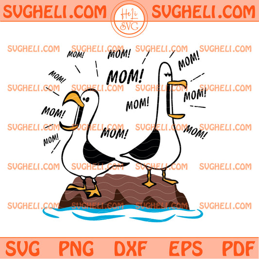 Seagull Mom Mom Mom Svg Ocean Inspired Mother's Day Svg