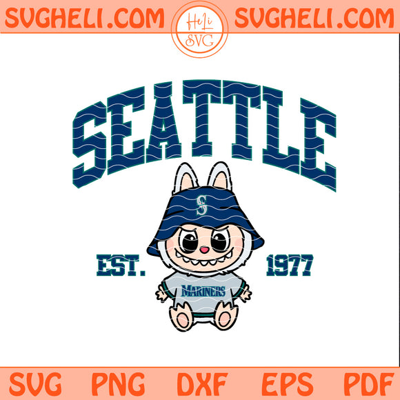Seattle Mariners Labubu Baseball Svg Labubu MLB Svg Png Dxf Eps Pdf Files