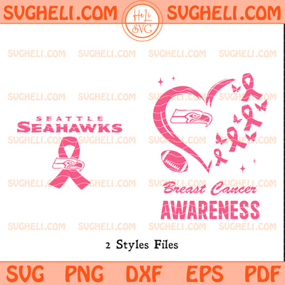 Seattle Seahawk October Breast Cancer Awareness Svg