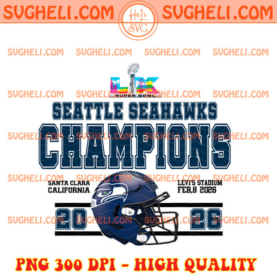 Seattle Seahawks 2026 Super Bowl LX Champions Helmet Png