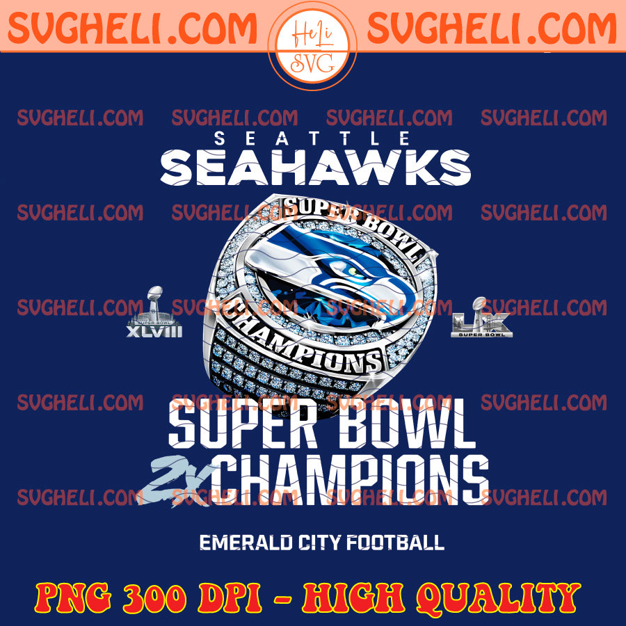 Seattle Seahawks 2x Super Bowl LX Champions 2026 NFL Png