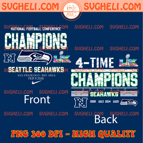 Seattle Seahawks 4 Time NFC Champions Png Seahawks NFC Png