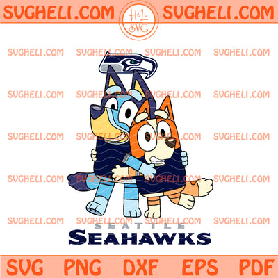 Seattle Seahawks Bluey & Bingo Football Svg Bluey NFL Svg