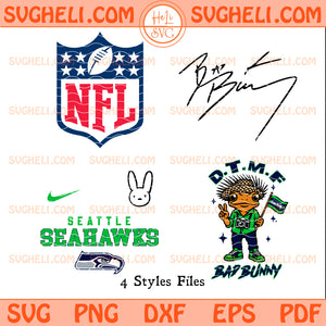 Seattle Seahawks NFL Bad Bunny Svg Seattle Seahawks Svg