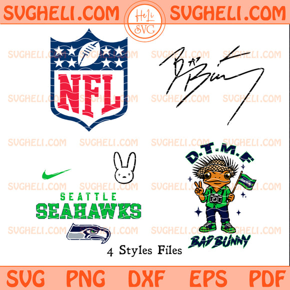 Seattle Seahawks NFL Bad Bunny Svg Seattle Seahawks Svg