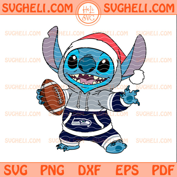 Seattle Seahawks Stitch Football Christmas Svg