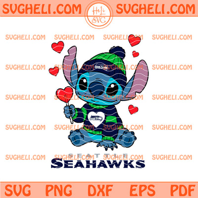 Seattle Seahawks Stitch Valentine Football Svg Seahawks Svg